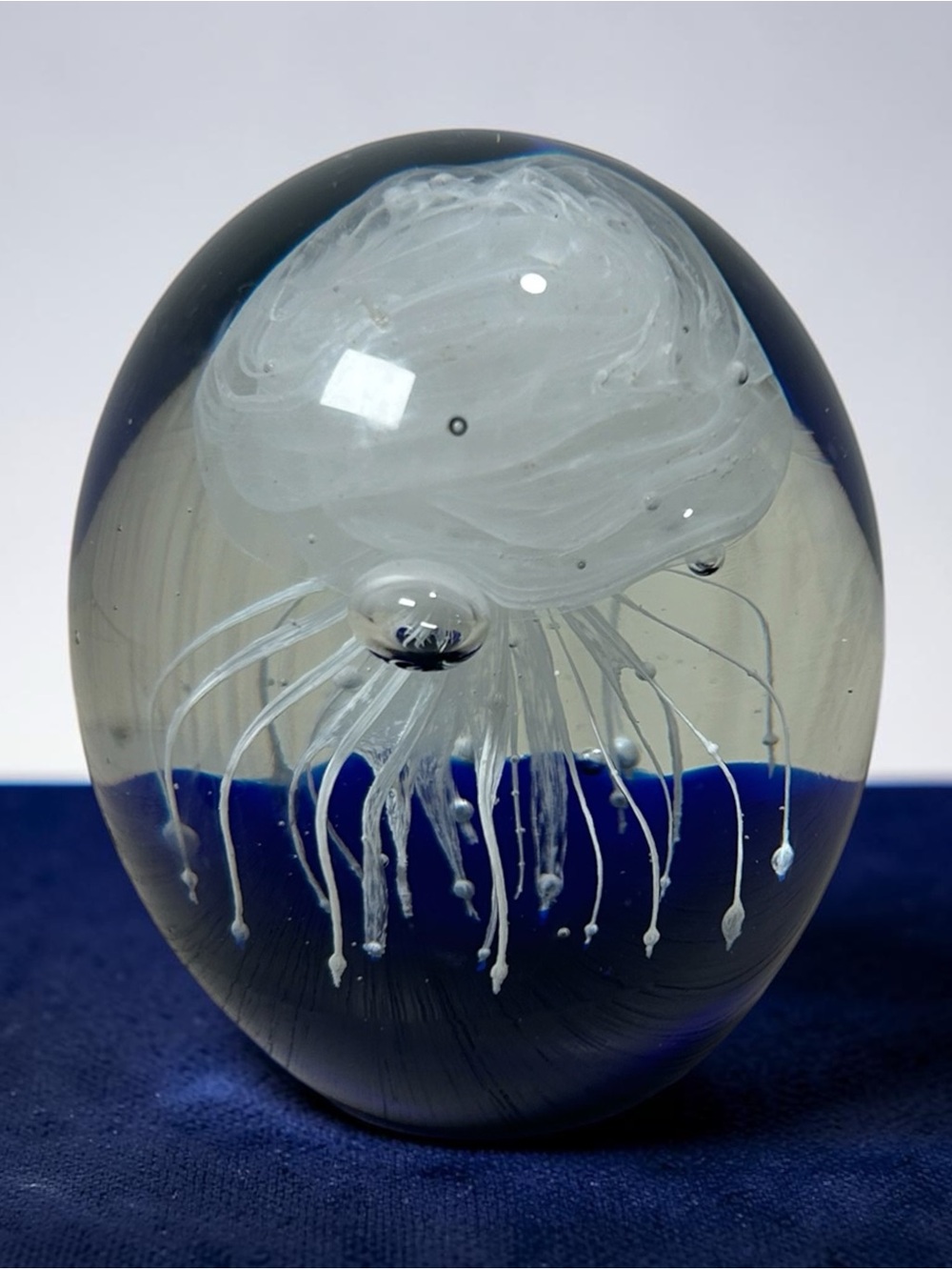 Dynasty Gallery Hand Blown Jellyfish Glass Paperweight 4.5"